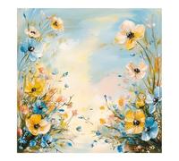 51buyoutgo Point de Croix - 30x30 cm Canevas Kit Complet Adulte avec Fils, Pré Imprimé Kit Broderie Debutant Fleurs Modèle , 11CT Cross Stitch Embroidery Set, Facile Loisirs Créatifs Activité Manuelle