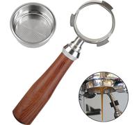 51mm Bottomless Portafilter Coffee Bottomless Compatible with DeLonghi Espresso Machine EC680 and EC685 Rosewood Handle (Filter Basket Included)