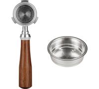 51mm Bottomless Portafilter Coffee Bottomless Compatible with DeLonghi Espresso Machine EC680 and EC685 Rosewood Handle (Filter Basket Included)