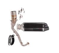 51mm Moto Système D'échappement Silencieux Queue Tuyau Pointe Milieu Lien Tube Acier Inoxydable pour Kawasaki Z125 Pro Jusqu'en 2018