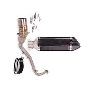 51mm Moto Système D'échappement Silencieux Queue Tuyau Pointe Milieu Lien Tube Acier Inoxydable pour Kawasaki Z125 Pro Jusqu'en 2018