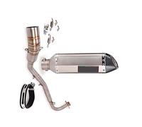 51mm Moto Système D'échappement Silencieux Queue Tuyau Pointe Milieu Lien Tube Acier Inoxydable pour Kawasaki Z125 Pro Jusqu'en 2018