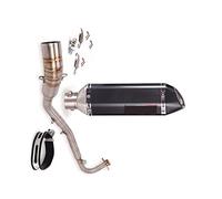 51mm Moto Système D'échappement Silencieux Queue Tuyau Pointe Milieu Lien Tube Acier Inoxydable pour Kawasaki Z125 Pro Jusqu'en 2018