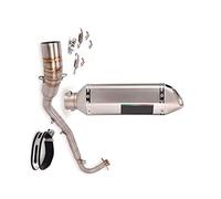 51mm Moto Système D'échappement Silencieux Queue Tuyau Pointe Milieu Lien Tube Acier Inoxydable pour Kawasaki Z125 Pro Jusqu'en 2018