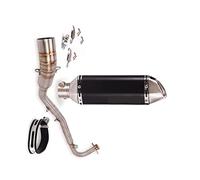 51mm Moto Système D'échappement Silencieux Queue Tuyau Pointe Milieu Lien Tube Acier Inoxydable pour Kawasaki Z125 Pro Jusqu'en 2018