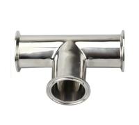51mm O/D 304 Stainless Steel Ferrule 3 way Tee Connector Pipe Fitting 2" Tri Clamp