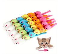 51pcs/4/6/10pcs Nouveaux jouets en peluche douce pour chats en forme de souris - Divertissement interactif et exercice, convient à tous les âges, léger, couleurs et styles multiples, avec nez et queue