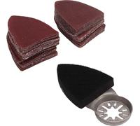 51Pcs Oscillating Sandingpaper Sanding Disc Kit Sandpaper Set Multitool Triangular Hook and Loop Tools (en anglais)