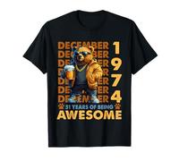 51st Birthday Bear Legends December 1974 51 Years Old Mens T-Shirt