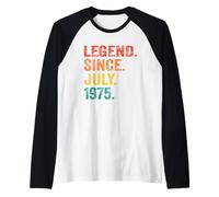 51st Birthday Legend Since July 1975 51 Years Old Vintage Manche Raglan