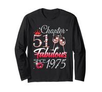 51st Birthday Queen Chapter 51 Fabulous Since 1975 Women Manche Longue