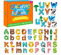 52 Alphabet magnétique, 26 Lettres majuscules et 26 Lettres minuscules, adorables aimants ABC en Forme d'animal pour réfrigérateur, Jeux éducatifs d'orthographe, Jeux d'apprentissage pour Enfants