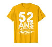 52 Ans et Plus Beau Que jamais 52e Anniversaire célébration T-Shirt, Homme, Doré Vif, XL