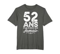 52 Ans et Plus Beau Que jamais 52e Anniversaire célébration T-Shirt, Homme Grandes Tailles, Asphalte, 6X Tall