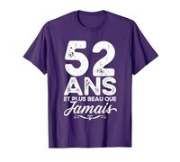 52 Ans et Plus Beau Que jamais 52e Anniversaire célébration T-Shirt, Homme, Violet, 3XL