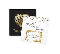 52 Cartes à Gratter Personnalisables Noir & Doré + 52 Stickers - Mots doux à personnaliser, Messages d’Amour - Cadeau Original Couple, Famille, Amis, Anniversaire, Noël, Saint-Valentin