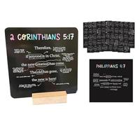 52 cartes d'Écritures avec versets de la Bible et support en bois - Cadeaux chrétiens pour femmes, enfants et famille - Cartes hebdomadaires de versets de la Bible pour étude, réflexion et croissance