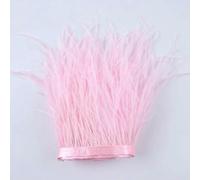 52 Ccolors Garniture en plumes d'autruche naturelles 8-10 cm Plumes décoratives d'autruche Ruban frange pour tissu à coudre jupe de mariage - Rose clair - 8-10 cm 3-4 pouces