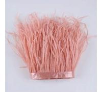 52 Ccolors Garniture en plumes d'autruche naturelles 8-10 cm Plumes décoratives d'autruche Ruban frange pour jupe de mariage couture tissu-rose poudré-8-10 cm 3-4 pouces