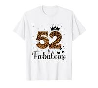 52 Et Fabuleuse Léopard 52e Anniversaire 52 Ans Cadeau Femme T-Shirt, Homme, Blanc, M