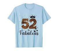 52 Et Fabuleuse Léopard 52e Anniversaire 52 Ans Cadeau Femme T-Shirt, Homme, Bleu Céleste, M