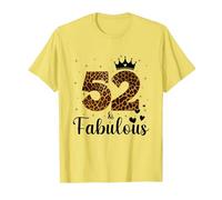 52 Et Fabuleuse Léopard 52e Anniversaire 52 Ans Cadeau Femme T-Shirt, Homme, Citron, M