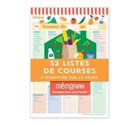 52 listes de courses Mémoniak - bloc aimanté à compléter - Collectif - Editions 365 - broché - Calendrier