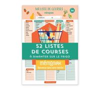 52 listes de courses Mémoniak - bloc aimanté à compléter - Collectif - Editions 365 - broché - Calendrier