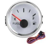 52 mm/2in Jauge de niveau de réservoir d'huile de carburant 0-190 OHM Couteau indicateur pour bateau de plaisance Carwhite Dial cadre argenté