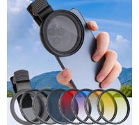 52 mm Clip-on Objectif de téléphone réglable Filtre CPL Starlight 8 lignes, compatible avec tous les smartphones, Android et iOS, accessoires de photographie créative pour vacances d'été, voyages, fil