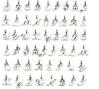 52 pcs Lettre Alphabet Mini AZ Lettre breloques pour fabrication de bijoux Ensemble alphabétique Bricolage Artisanat breloques pour collier à faire soi-même Bracelet ensemblePratique et intellige
