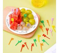 52 Pcs Lettre Bento Fourchettes De Fruits Cure-dents Mini Fourchettes Pics De Nourriture Fourchettes De Fruits Réutilisables Fruits Enfants Nourriture Gâteau Pics pour Boîte À Lunch Fête Après-Midi