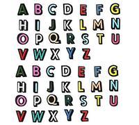 52 Pcs Repasser sur des Patchs de Lettres A-Z, Patch Lettre Alphabet de Coudre, Patch Brodé Tissu pour Vêtements, Patchs Décoratifs d'Applique Pour Chapeaux Chaussures Sacs Bricolage, Multicolore