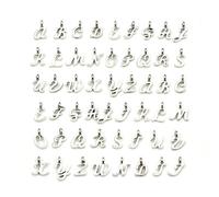 52 pièces ABC Lettre Charmes Mini Alphabet A-Z Alliage de Zinc Bracelet Collier Pendentifs pour la Fabrication de Bijoux à Bricoler soi-même
