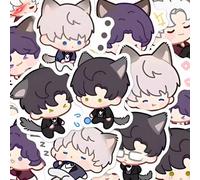 52 Pièces Autocollants Habillage de Chat Love et Deepspace Xavier Zayne Rafayel Ralayo Sylus, pour ordinateur, téléphone, vélo, fournitures scolaires, rentrée des classes Polychlorures de vinyle