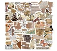 52 pièces d'autocollants vintage, autocollants esthétiques pour bouteilles d'eau, scrapbooking, autocollants en vinyle imperméables pour les enfants, les filles, les adolescents (Vintage)