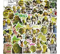 52 Pièces Dessin Animé Monstre Shrek Graffiti Autocollant Bricolage Valise Ordinateur Portable Valise Guitare Étoile Autocollant Étanche Décalcomanies.52Pcs All.