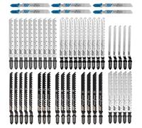 52 pièces Lames De Scie Sauteuse professionnelles,10 modèles Tige en T Jeu de lames de scie sauteuse à haute teneur,Lame de scie sauteuse idéale pour le bois, le plastique et le métal