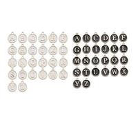 (52 Pièces) Mignon Lettre Mixte Perles En Métal En Gros Double Face Alphabet Breloques Pour Bracelet Faisant Artisanat
