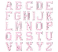52 Pièces Patch Thermocollant Rose, 2 Sets Lettres Thermocollantes A-Z Brodé pour Vêtement, Écusson à Coudre Alphabet DIY Décoration, Lettre Thermocollante Textile pour Chapeau Sac Jeans Chemise