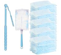 52 Pièces Recharges Plumeau Poussière, Compatible avec Swiffer Duster, Plumeau Magnétique Jetable, 50 Chiffons, 2 Poignées, pour Nettoyer Poussière, Poils d'animaux et Saleté (Bleu)