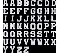52 Pièces Repasser sur des Patchs de Lettres Alphabet de Coudre Tissu Brodé A-Z pour Chapeaux, Vestes, Chemises Projets de Couture Bricolage (Blanc)