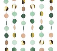 52 Pieds Guirlande en Papier Paillettes, JOOTUEPO Lot de Environ 4 Vert Glitter Guirlandes de Bannière, Rond Décoration de Fête Bannière, pour l'anniversaire/Le Mariage/Soirée au Thème d’Etudiant