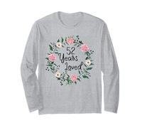 52 Years Loved Men Women Floral 52 Year Old 52th Birthday Manche Longue