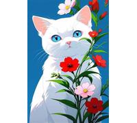 520 pièces Puzzle Adulte Animaux Chats Fleurs, Puzzle Classique de Décoration Maison et Cadeau pour Amateurs de Puzzles