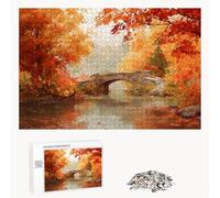 520 Pièces Puzzle Adulte - Fabrication en Bois Robuste (Pièces Standards) - Automne & Pont - 52 x 38 cm - Décoration Murale et Détente - Article de Loisir Créatif pour Les 14 Ans et Plus P3#201