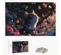 520 Pièces Puzzle Adulte - Fabrication en Bois Robuste (Pièces Standards) - Chat & Fleur - 52 x 38 cm - Décoration Murale et Détente - Article de Loisir Créatif pour Les 14 Ans et Plus P3#646