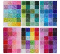 5200/36400 pièces Ensemble de perles de verre 3mm - Couleurs vives, 24/168 couleurs, convient pour la fabrication de bijoux faits main, l'artisanat et les cadeaux - Parfait pour les débutants et les p