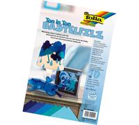 [520493] folia Lot de 10 feuilles de feutrine dégradé de bleu 20 x30 cm
