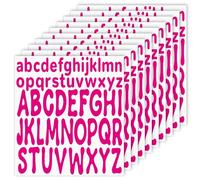 520pcs Autocollants Lettres, 10 Feuilles d'Autocollants Lettres Minuscules Majuscules 2,5 cm 5 cm Autocollants Vinyle Imperméables Scrapbooking Affiche Artisanat (Magenta)